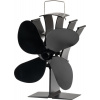 Ventilátor Strend Pro, krbový, stojanový, poháňaný teplom, 4-lopatkový, čierny