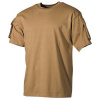 MFH US Coyote tričko s velcro vreckami na rukávoch, 170g/m2 - XL