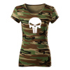 DRAGOWA dámske tričko punisher, maskáčová 150g/m2 - S