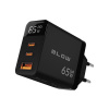 Blow 76-030# LCD nástenná nabíjačka usb zásuvka + usb-cx2 pd 65w gan black