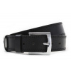 Čierny kožený pánsky opasok s dvojitým šitím do 140 cm.