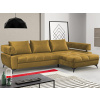Rohová sedacia súprava Paris, horčicová žltá látka, pravý roh