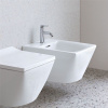 DURAVIT Viu závesný bidet s otvorom, s prepadom, 370 x 570 mm, biela, s povrchom WonderGliss, 22921500001