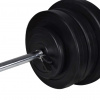 vidaXL Stojan na drepy so sadou činiek barbell a dumbbell 60,5 kg - 686-142599