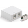 Keline zásuvkový box Cat 6A, povrchový, osadený s 2xKEJ-C6A-S-HD