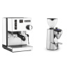 Rancilio Silvia BC, white + Rocket Espresso SUPER FAUSTO, chrome