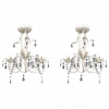 vidaXL Kryštálové závesné stropné lustre 2 ks elegantná biela - Biela - 24709-166114