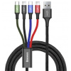 Baseus CA1T4-A01 Fast 4in1 Kábel 2x Lightning, USB-C, MicroUSB 3.5A 1.2m Black