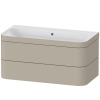 DURAVIT Happy D.2 Plus c-bonded závesná skrinka s nábytkovým umývadlom bez otvoru, 2 zásuvky, 975 x 490 x 480 mm, taupe matná lakovaná, HP4638N6060