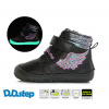 D.D.STEP Zimné barefoot topánky W073 anjel - black Veľkosť-obuvi: 20