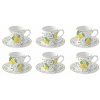 Porcelánová súprava šálok 100 ml 6+6 ks na citrón, kávu, espresso