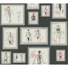 A.S. Création | Vliesová tapeta na stenu Karl Lagerfeld 37846-1 | 0,53 x 10,05 m | červená, biela, čierna, metalická + Červená, biela, čierna, metalická vliesová tapeta na stenu 378461 v rozmere 0,53