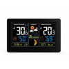 Solight TE81 meteostanice, extra velký barevný LCD, teplota, vlhkost, tlak, RCC, USB nabíjení, černá