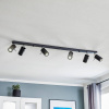 SOLLUX LIGHTING Stropné bodové svetlá Round v čiernej farbe, 6-plameňové lineárne - LW.0334