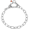 HS Obojok retiazkový, sťahovací s krúžkom, 3mm/44cm, SPRENGER karabína, stredné oko, nerez. oceľ