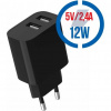GEMBIRD TA-UC-2A12-01, Nabíjačka, 2x USB-A, 12W, čierna TA-UC-2A12-01-BK