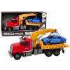 Lean Toys Odťahové vozidlo so žeriavom na automatických svetlách Zvuky Pohon červenej