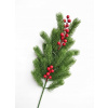 Vetvička jedľa PE 4041 s červenými bobuľkami 60 cm