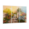 Obrázok na skle 165x110 Well Garden Flower (Sklenený obraz 165x110 kvetinová záhradná studňa)