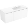 Mexen Orio, kúpeľňová skrinka 120 cm s pravým umývadlom Vela, 1S, 1D, biela matná, 91A13-12047-3-BBFF01-W23P01