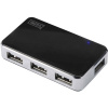 USB 2.0 hub Digitus DA-70220, 4 porty, 70 mm, čierna, strieborná; DA-70220