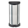 Curver Kôš Curver® DECO BIN 40 lit., strieborný/čierny, na odpad, s pedálom
