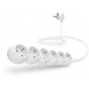 CONNECT IT Predlžovací kábel IT 230 V, 6 zásuviek, 2 m, bez vypínača (biely)