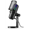 NEDIS herní mikrofon GSMIC210BK/ stolní/ vypínač/ RGB/ POP filtr/ USB-A/ černý