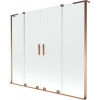 Mexen Velar L Duo, 2-krídlová posuvná vaňová zástena 180 x 150 cm, 8mm číre sklo, ružové zlato, 896-180-003-02-60