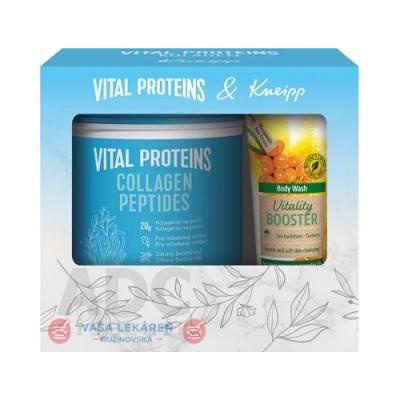 VITAL PROTEINS + Kneipp Darčekové balenie Collagen Peptides prášok 567 g + Vitality Booster sprchový gél 200 ml, 1x1 set