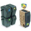 Prosperplast SORTIBOX II Sada 4 odpadkových košov 4 x 25 l, šedý kameň ISWB25S4
