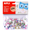 APLI MOVING EYES – oči okrúhle, Ø 10 mm, samolepiace, mix farieb