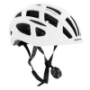 Spokey POINTER PRO Cyklistická prilba pre dospelých s LED blikačkou a blinkre, 55-58 cm, biela