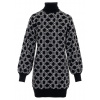 Karl Lagerfeld dámske úpletové šaty Monogram Knit čierne s bielou Veľkosť: S