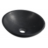 SAPHO BLOK kamenné umývadlo priemer 40 cm, čierny Marquina, matný 2401-35