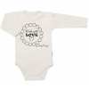 Body dlhý rukáv Baby Nellys, Made with love, bezova, 56 (1-2m)