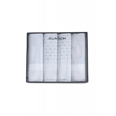 Bavlnené pánske vreckovky CHARON, 4 ks Svetlo modrá Sada (3 ks, 30x30 cm) V darčekovom boxe 4 ks