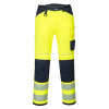 PORTWEST HI-VIS PW340 / Reflexné nohavice - HV žltá/námorná modrá UK 41/EU 56