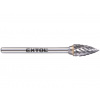 Extol industrial Fréza karbidová, ostrý oblouk, ⌀6x13mm, ⌀stopky 3mm, sek střední (double-cut)