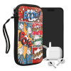 kwmobile Neoprene Sleeve for smartphone Size XXL - 7 - Shock Absorbing Pouch kryt - Ochranný telefon Bag - Comic Book Symbols Multicolor