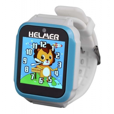 HELMER dětské chytré hodinky KW 801/ 1.54" TFT/ dotykový display/ foto/ video/ 6 her/ micro SD/ čeština/ modro-bílé (Helmer KW 801 B)