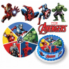 DIGITÁLNA TLAČ Opłatek na tort AVENGERS SPIDERMAN HULK POSTAVY TEXT 1