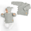 Baby Nellys Dojčenský svetrík, rastúci, na zaväzovanie na boku - šedý, 50/56 (0-2m)