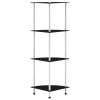 Regál so 4 policami, čierny 30x30x100 cm, tvrdené sklo-ForU-249520