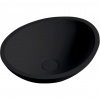 CERANO - Umývadlo z liateho mramoru Zara - na dosku - čierna matná - 42x34 cm CER-WB21B