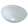 Sapho TELICA sklenené gravírované umývadlo, priemer 42 cm, biela SPH TY181W