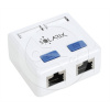 Zásuvka Solarix CAT5E STP 2 x RJ45 na omietku biela SX288-5E-STP-WH
