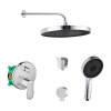 SANITINO - Sprchový set s batériou a telesom pod omietku Hansgrohe, príslušenstvo kielle, chróm SANI21HKK008