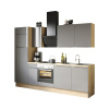 Kuchynská linka Optifit Linus984 270 cm farba čela antracitová lesk farba korpusu dub divý matný