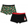 Textilomanie Pánske boxerky 2 ks RETRO CHRISTMAS zelené/čierne - rôzne veľkosti Veľkosť: XXL